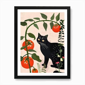 Cat And Tomatoes 2 Art Print