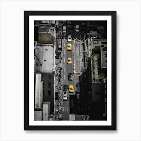 New York City Street Drone Photography Art Print