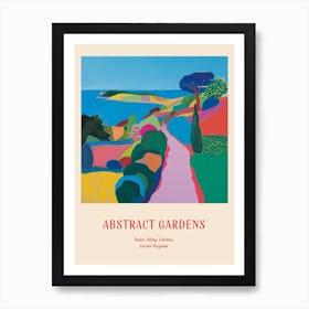 Colourful Gardens Tresco Abbey Gardens United Kingdom 4 Red Poster Art Print