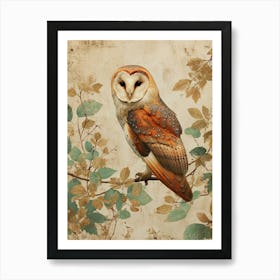 Oriental Bay Owl Japanese Painting 4 Art Print