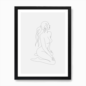 Wall Art Print, Figurative sketch of a naked woman