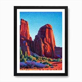 Arches National Park United States Of America Pointillism Art Print