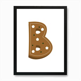 Gingerbread Decorative Letters Living Room Holiday Display 02 Art Print