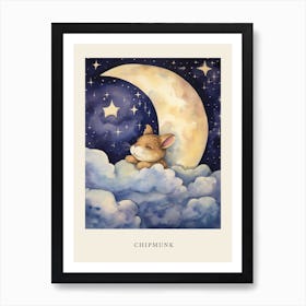 Baby Chipmunk 3 Sleeping In The Clouds Nursery Poster Art Print