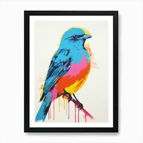 Andy Warhol Style Bird Bluebird 3 Art Print