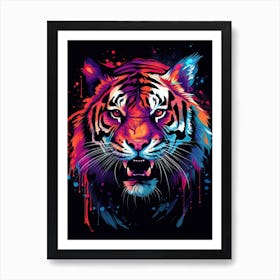 Tiger Art In Digital Art Style 1 Art Print