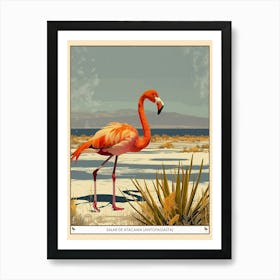 Greater Flamingo Salar De Atacama Antofagasta Tropical Illustration 2 Poster Art Print