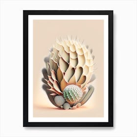 Acanthocalycium Cactus Neutral Abstract 1 Poster