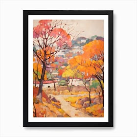 Autumn City Park Painting Hangang Park Seoul 4 Art Print