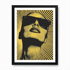 Portrait Of A Woman In Sunglasses 1 Art Print