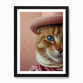 Cat In A Cowboy Hat Art Print