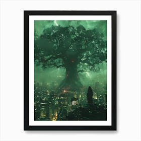 Whimsical Tree In The City 12 Art Print