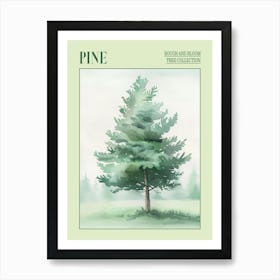 Pine Tree Atmospheric Watercolour Painting 2 Poster Art Print