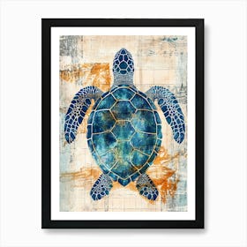 Wallpaper Textured Sea Turtle 4 Art Print