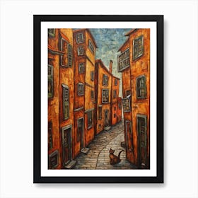 Painting Of Sydney With A Cat In The Style Of Renaissance, Da Vinci 2 Art Print