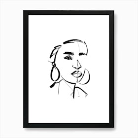 Minimalist Portrait Of A Woman 1 Art Print