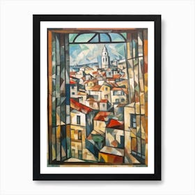 Window View Of Vienna Of In The Style Of Cubism 2 Art Print