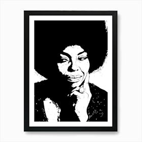 Roberta Flack Beauty Black In White Art Print