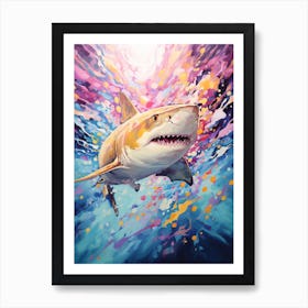  A Lemon Shark Vibrant Paint Splash 1 Art Print