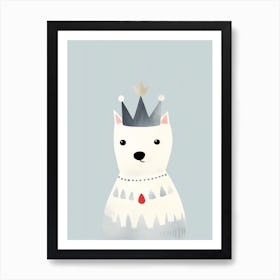 Little Arctic Fox 3 Wearing A Crown Art Print