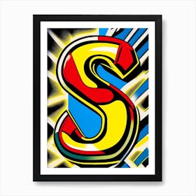 S   Letter, Alphabet Comic 2 Art Print