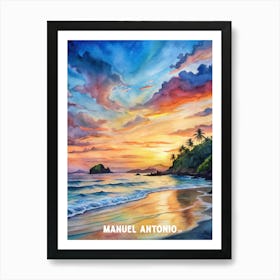 Manuel Antonio National Park Watercolor Painting. Art Print