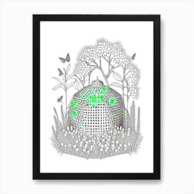 Beehive In A Garden 2 Vintage Art Print