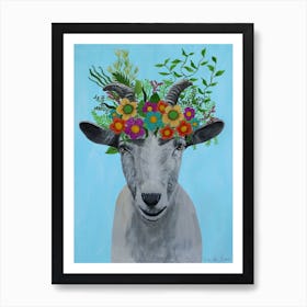 Frida Kahlo Goat Art Print