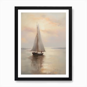 Sailboat Sunset Painting Art Print
