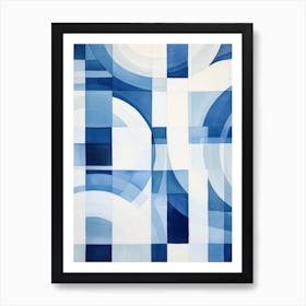 Abstract Blue And White Painting Art Print