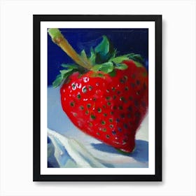 A Single Strawberry, Fruit, Impressionism Cezanne Art Print