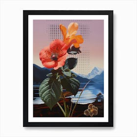 Surreal Florals Impatiens 1 Flower Painting Art Print