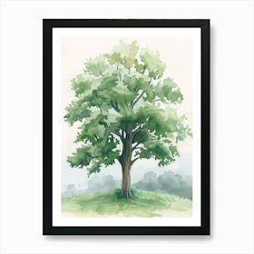 Chestnut Tree Atmospheric Watercolour Painting 2 Art Print