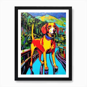 A Painting Of A Dog In Eden Project Garden, United Kingdom In The Style Of Pop Art 04 Art Print