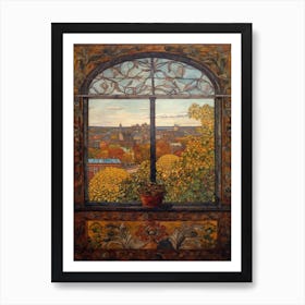 A Window View Of Berlin In The Style Of Art Nouveau 1 Art Print