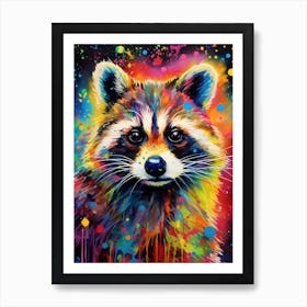 A Tres Marias Raccoon Vibrant Paint Splash 1 Art Print