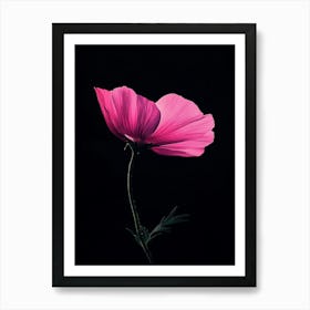 Single Pink Flower 4 Art Print