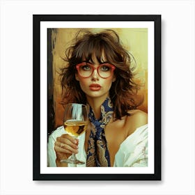 Afternoon Break With A Glass Of Wine 1 Art Print