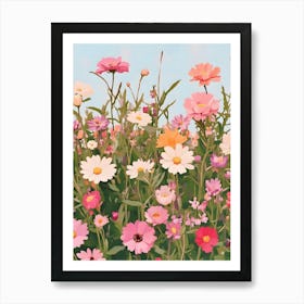 Pink Pastel Flowers Poster