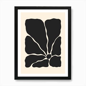 Abstract Flower 02 - Black Art Print