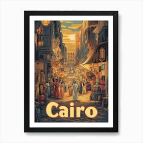 Aihrgdesign A Classic 1960s Travel Poster For Cairo 3 Art Print