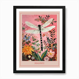 Floral Animal Painting Dragonfly 2 Poster Art Print