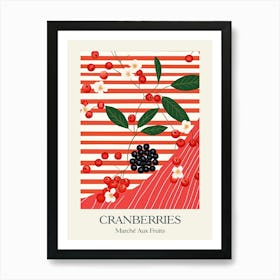 Marche Aux Fruits Cranberries Fruit Summer Illustration 1 Art Print