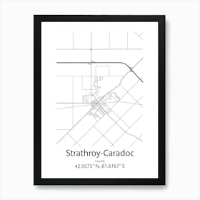 Strathroy Caradoc,Canada Minimalist Map Art Print