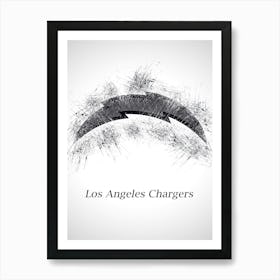 Los Angeles Chargers Sketch Drawing Art Print