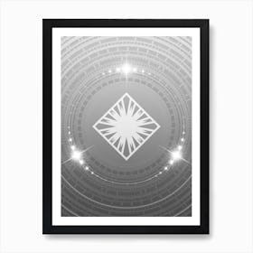 Geometric Glyph in White and Silver with Sparkle Array n.0269 Art Print