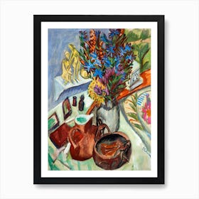 Still Life With Jug And African Bowl, Ernst Ludwig Kirchner Art Print