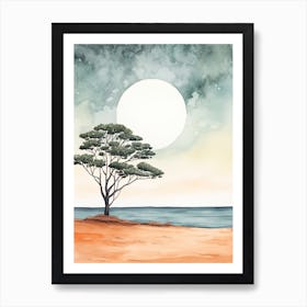 Watercolour Of Polihale State Park   Kauai Hawaii Usa 0 Art Print