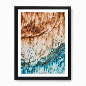 Blue And Brown Abstract Painting Art Print