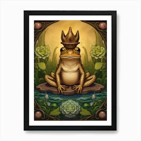 Wood Frog On A Throne Storybook Style 3 Art Print